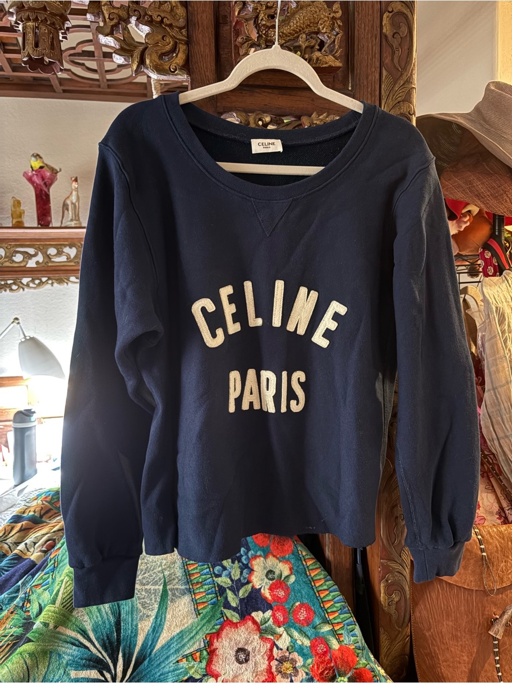 Celine Sweatshirt with White Wool Lettering
